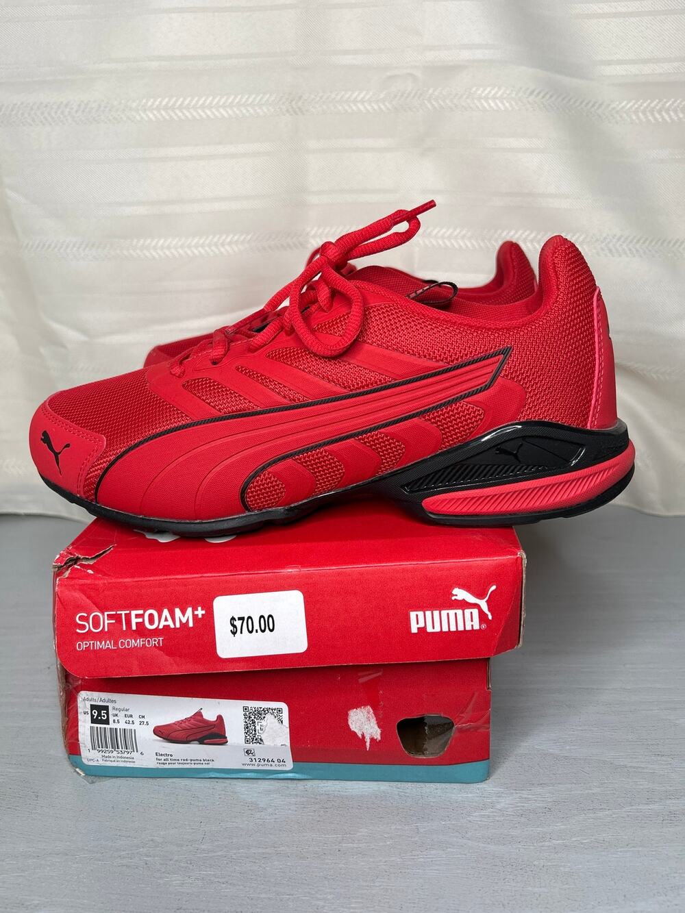 Puma Electro Mens 9.5 For All Time Red Softfoam Running Shoes